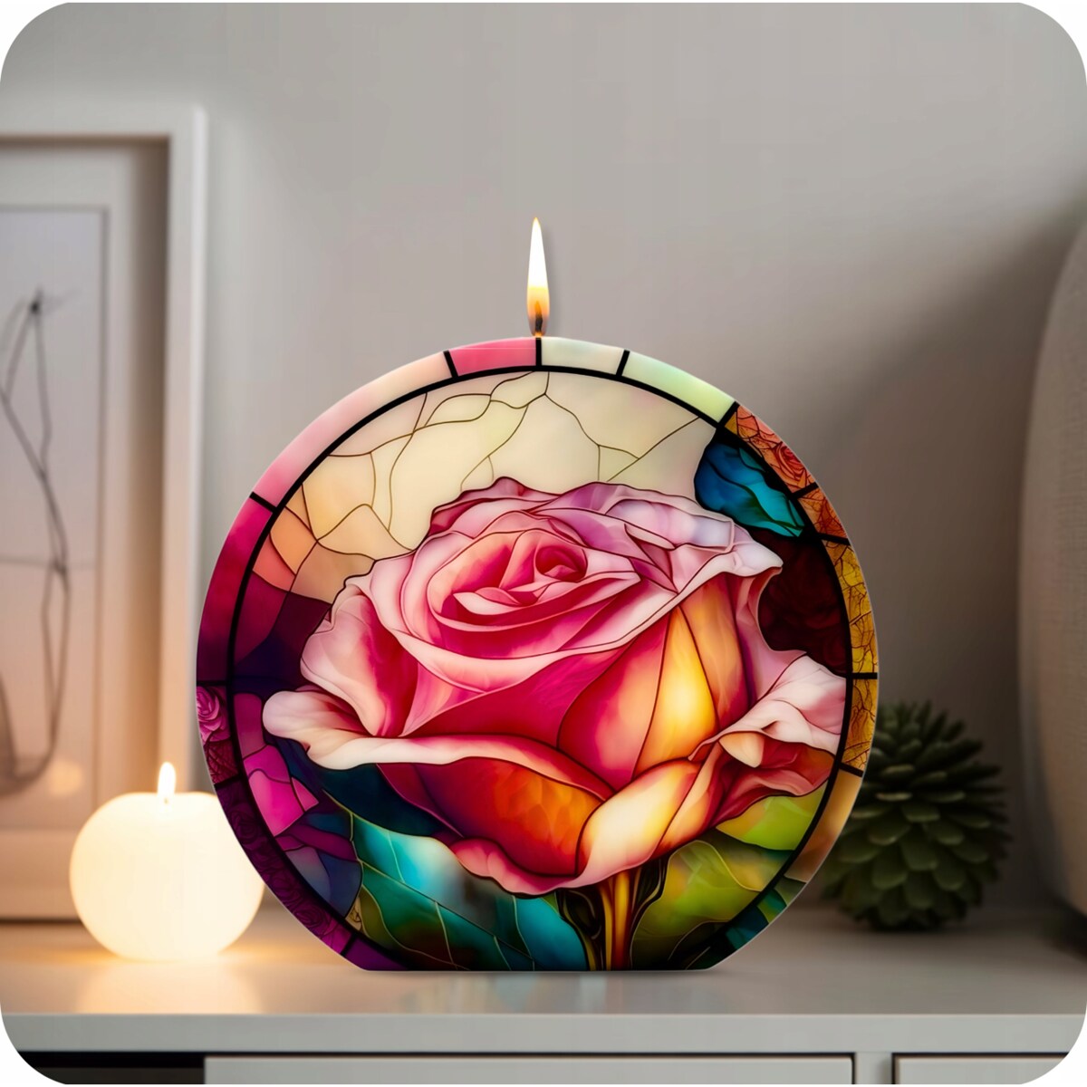 Prezent dla Kobiety na Urodziny Świeca Sojowa Róża Dekoracyjna Ozdobna