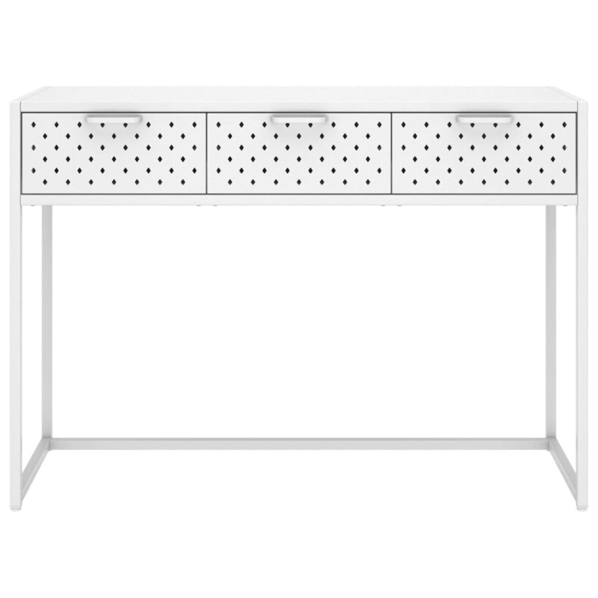 vidaXL Stolik konsolowy, biały, 106x35x75 cm, stalowy