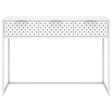 vidaXL Stolik konsolowy, biały, 106x35x75 cm, stalowy