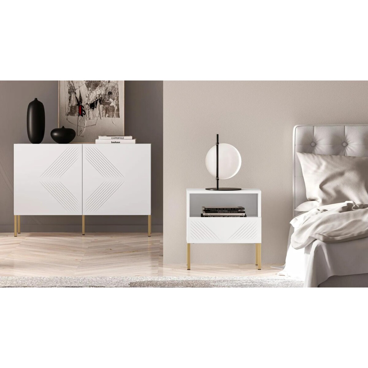 Szafka nocna KLARA biały mat