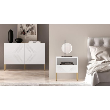 Szafka nocna KLARA biały mat