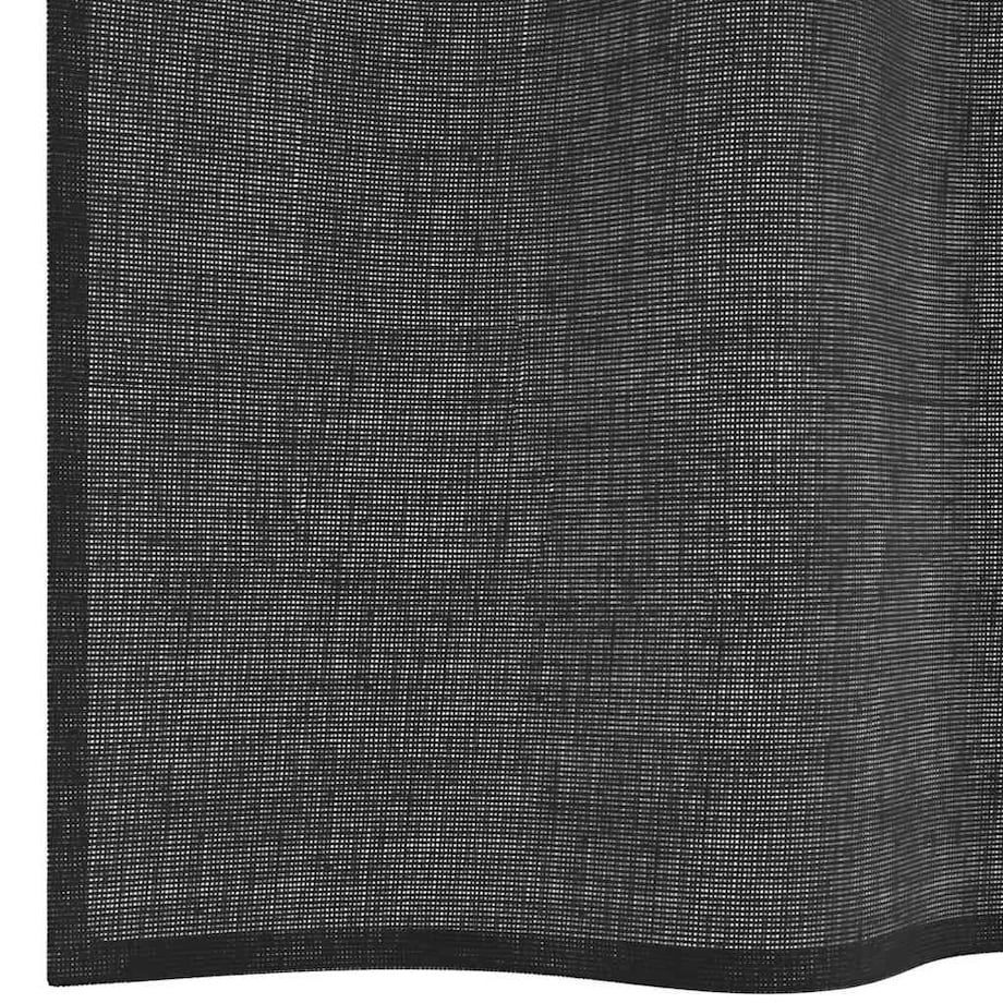 vidaXL Zasłony woalowe z przelotkami 2 szt. Czarne 140x175 cm