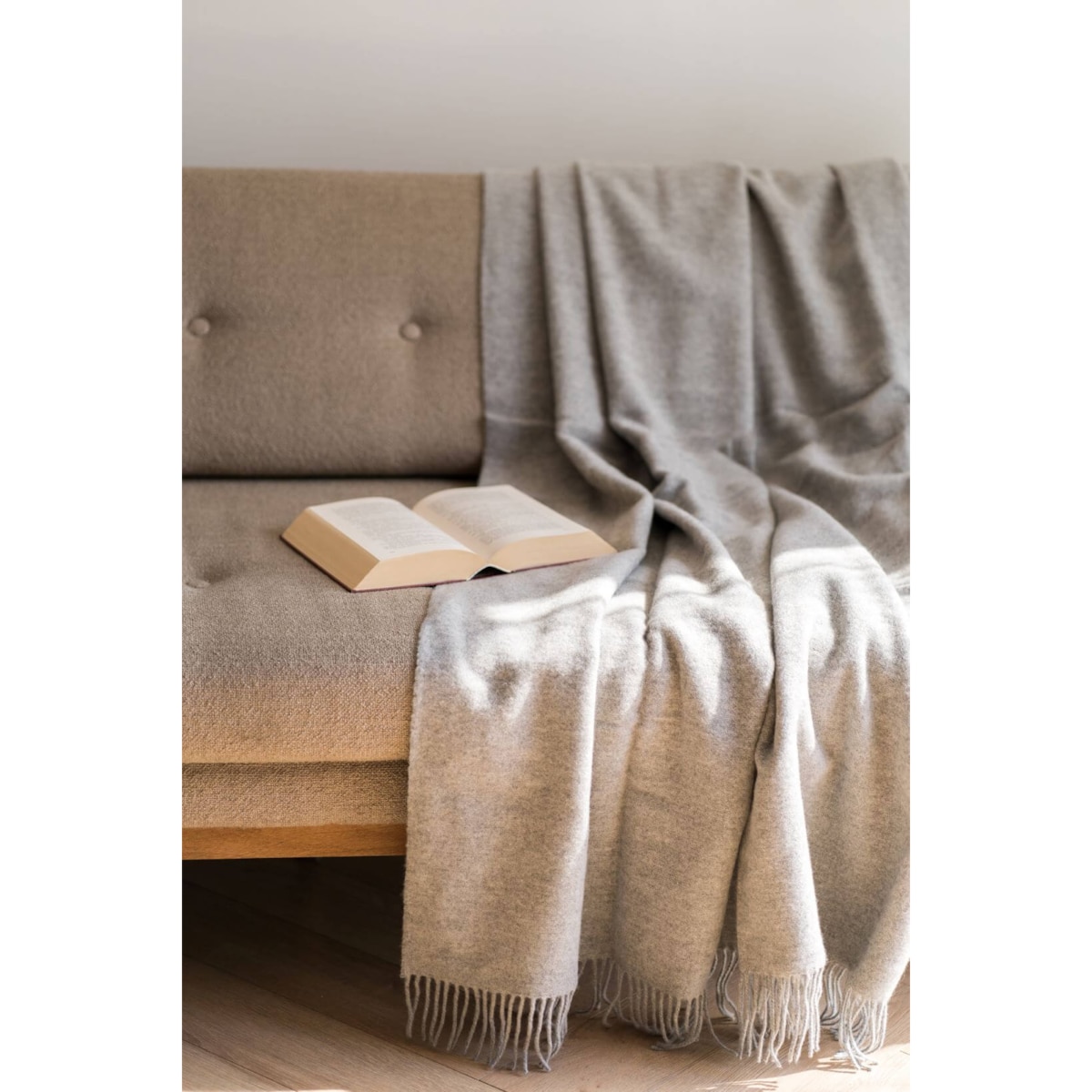 Koc z wełny merino classic grey