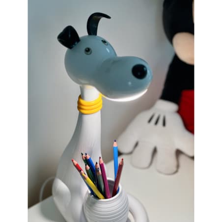 Lampka biurkowa dla dzieci PIESEK biały