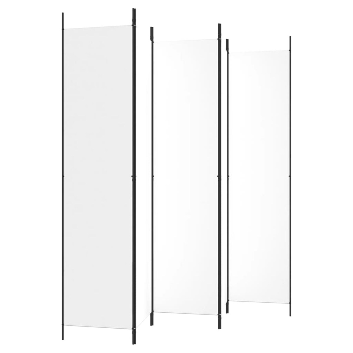 vidaXL Parawan 5-panelowy, biały, 250x220 cm, tkanina