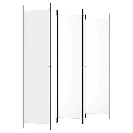 vidaXL Parawan 5-panelowy, biały, 250x220 cm, tkanina