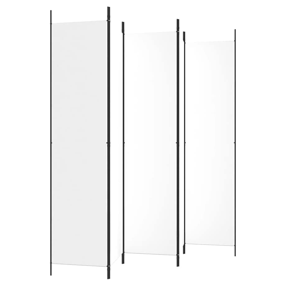 vidaXL Parawan 5-panelowy, biały, 250x220 cm, tkanina
