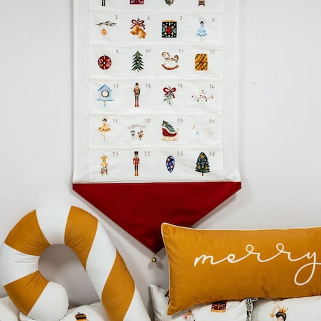 Poduszka XMAS wzór XM35 | Musztardowe Merry 30 x 70 cm