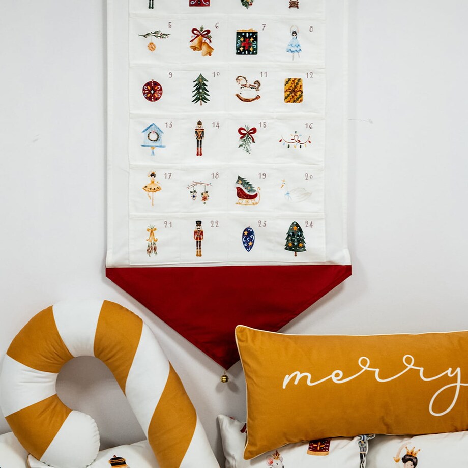 Poduszka XMAS wzór XM35 | Musztardowe Merry 30 x 70 cm
