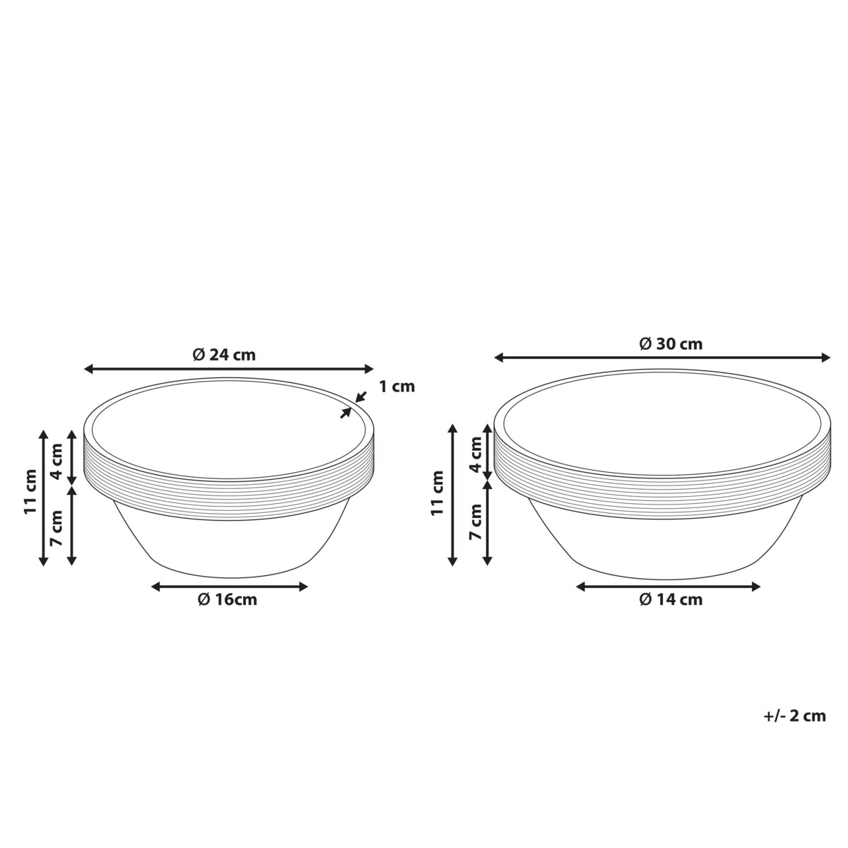 Zestaw 2 mis dekoracyjnych MINYA Drewno mango Jasnobrązowy
