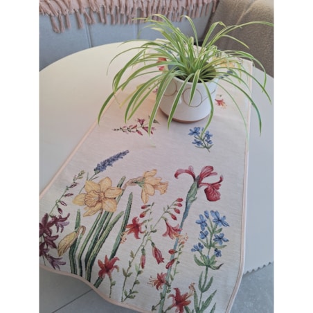 Bieżnik Na Stół 40X100 Cm Dekoracyjny Ozdobny Wiosenne Kwiaty