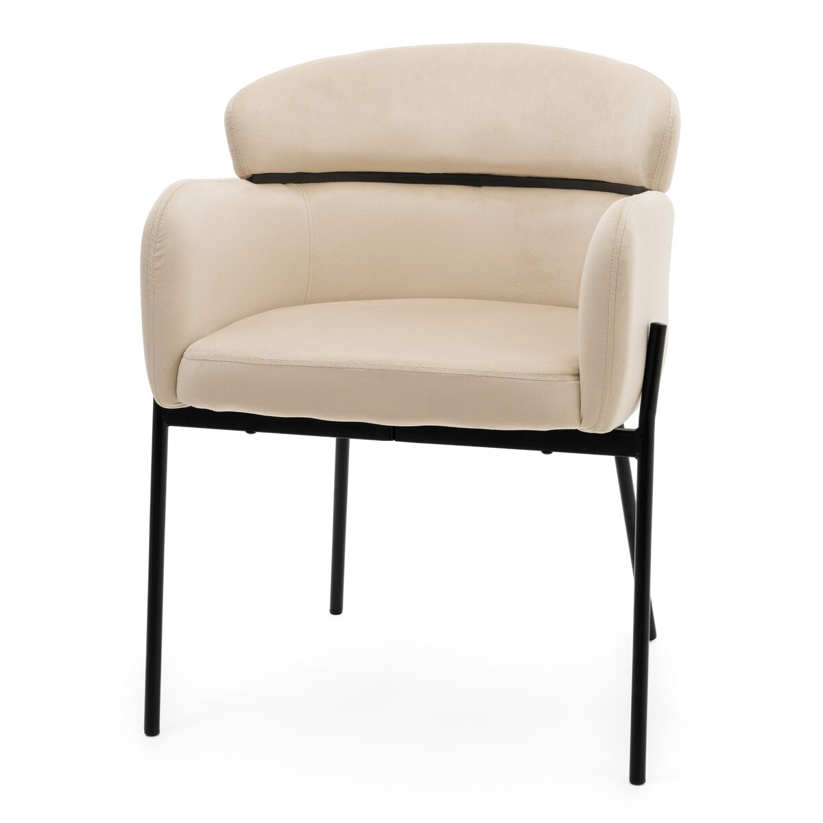 Krzesło tapicerowane welurowe do salonu BOLZANO beżowe