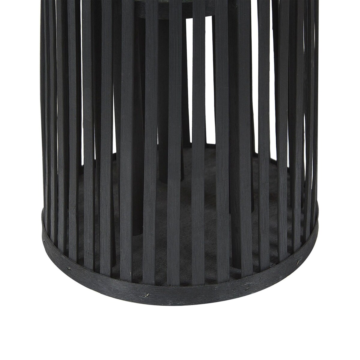 Lampion drewniany 80 cm czarny LUZON