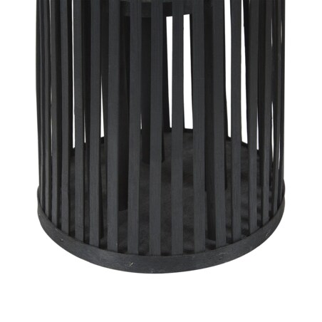 Lampion drewniany 80 cm czarny LUZON