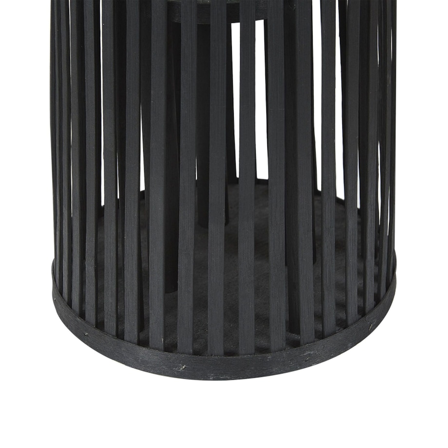 Lampion drewniany 80 cm czarny LUZON
