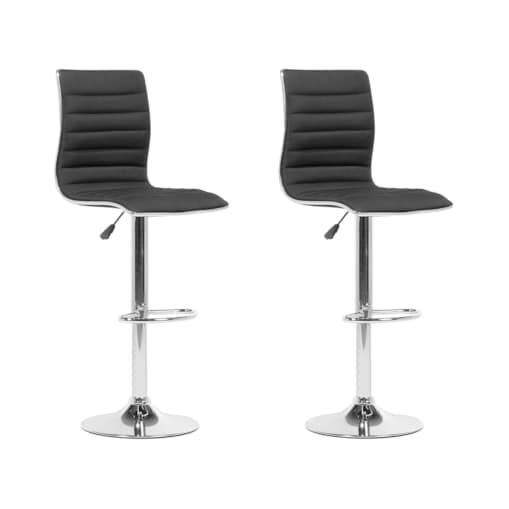 Zestaw 2 hokerów barowych regulowanych czarny LUCERNE