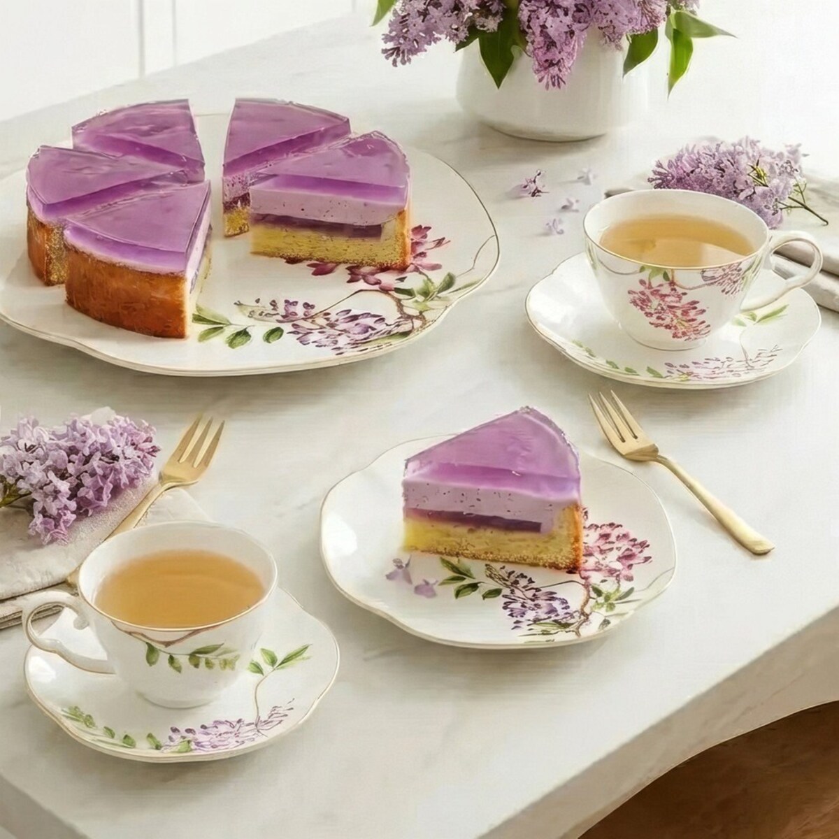 VILLA ITALIA Talerzyk deserowy porcelanowy 16,5 x 16,5 cm SENSUAL GARDEN