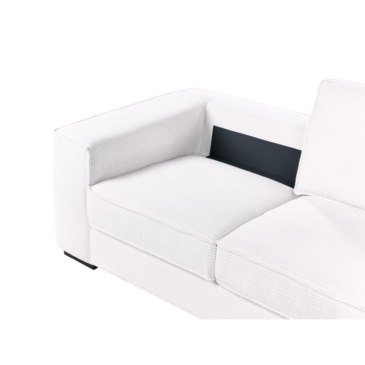 Sofa 2-osobowa sztruksowa biała VIKRAN