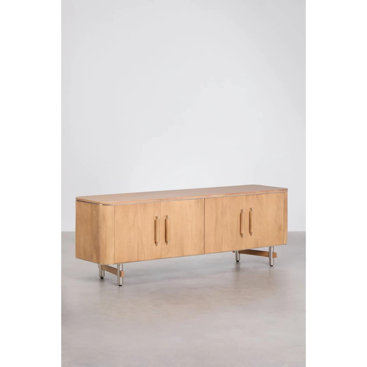 Komoda RTV 160x40 cm z drewna mango i stali Osaka