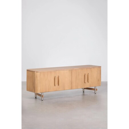 Komoda RTV 160x40 cm z drewna mango i stali Osaka