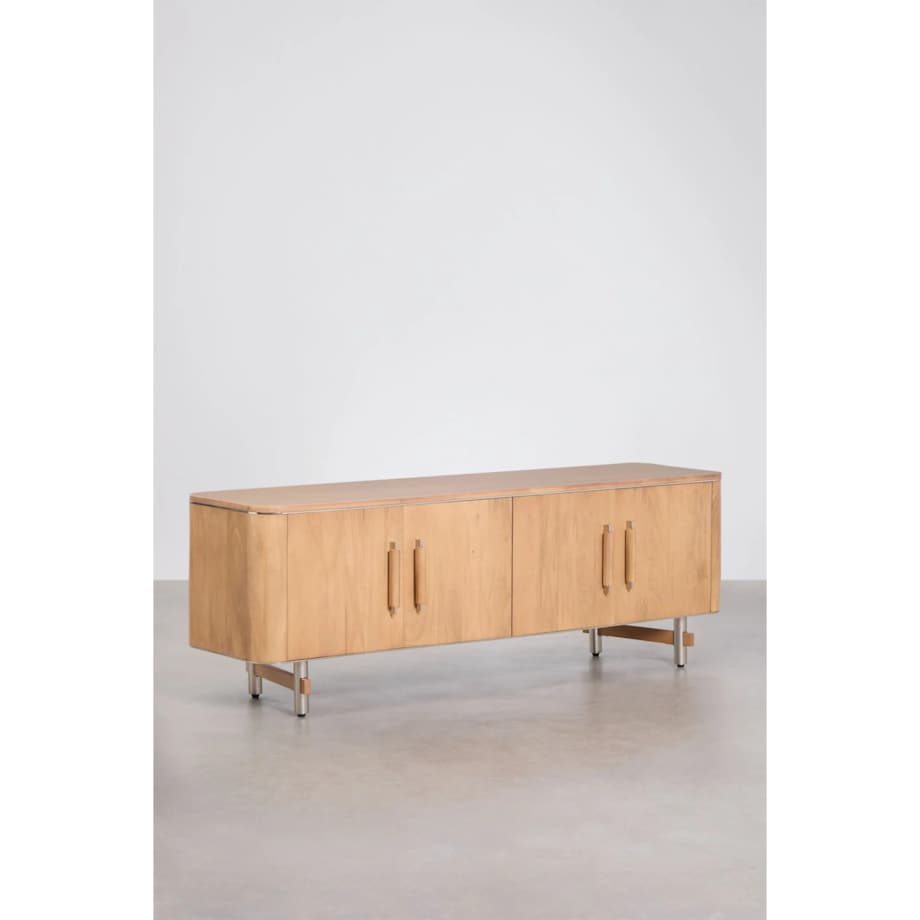 Komoda RTV 160x40 cm z drewna mango i stali Osaka