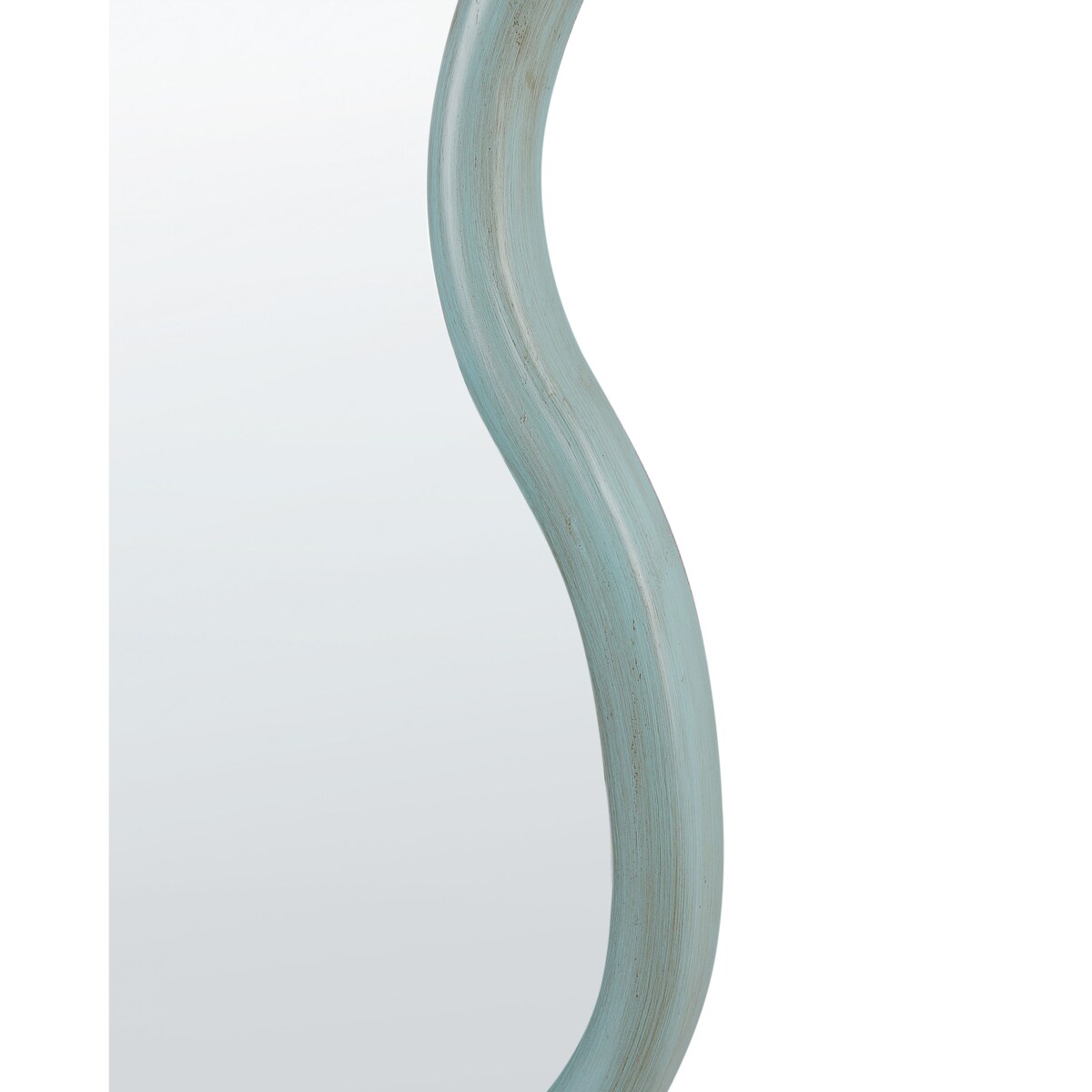 Drewniane lustro ścienne 58 x 90 cm niebieskie RONNET