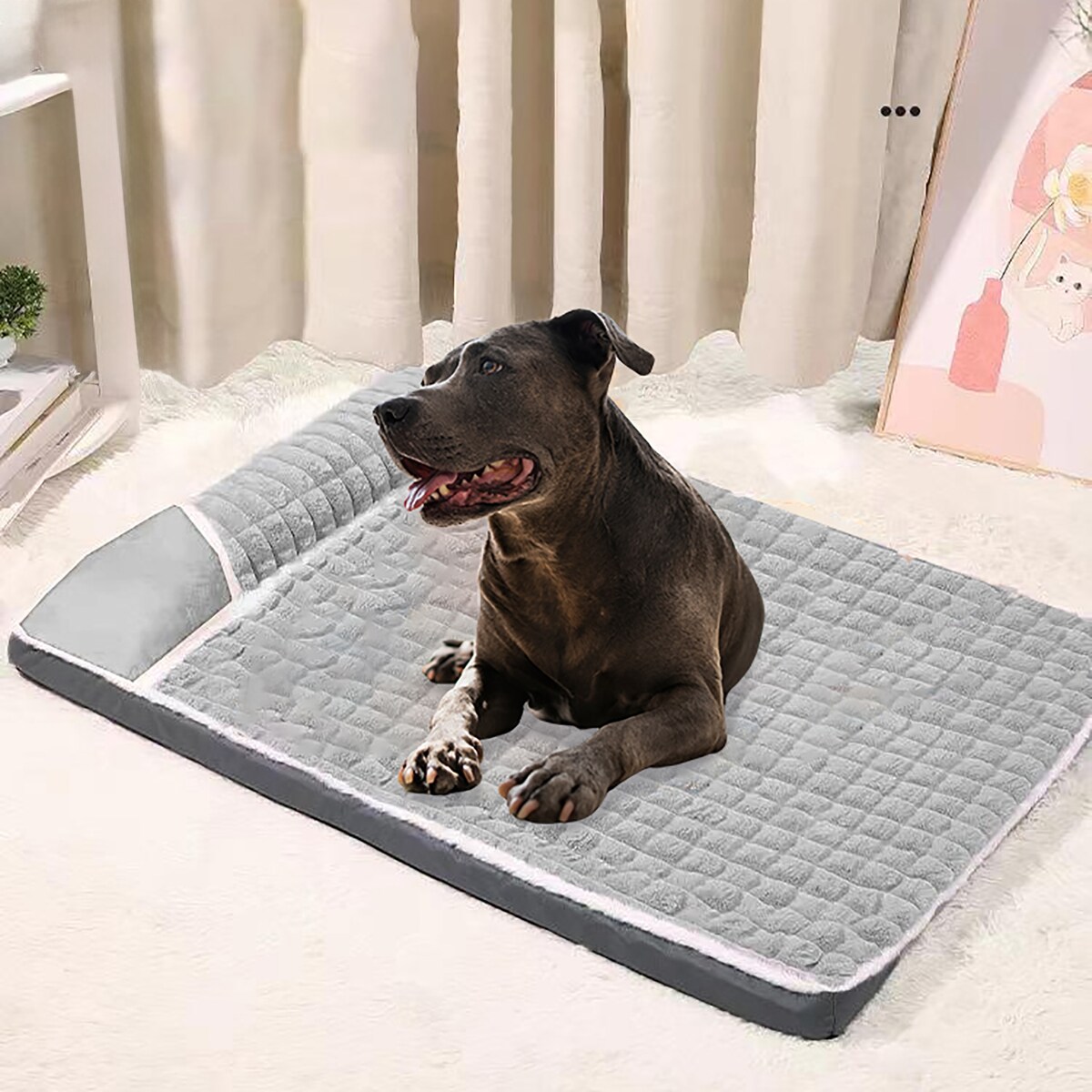 PLUSZOWE PROSTOKĄTNE LEGOWISKO kojec DLA PSA KOTA poduszka posłanie 100x70