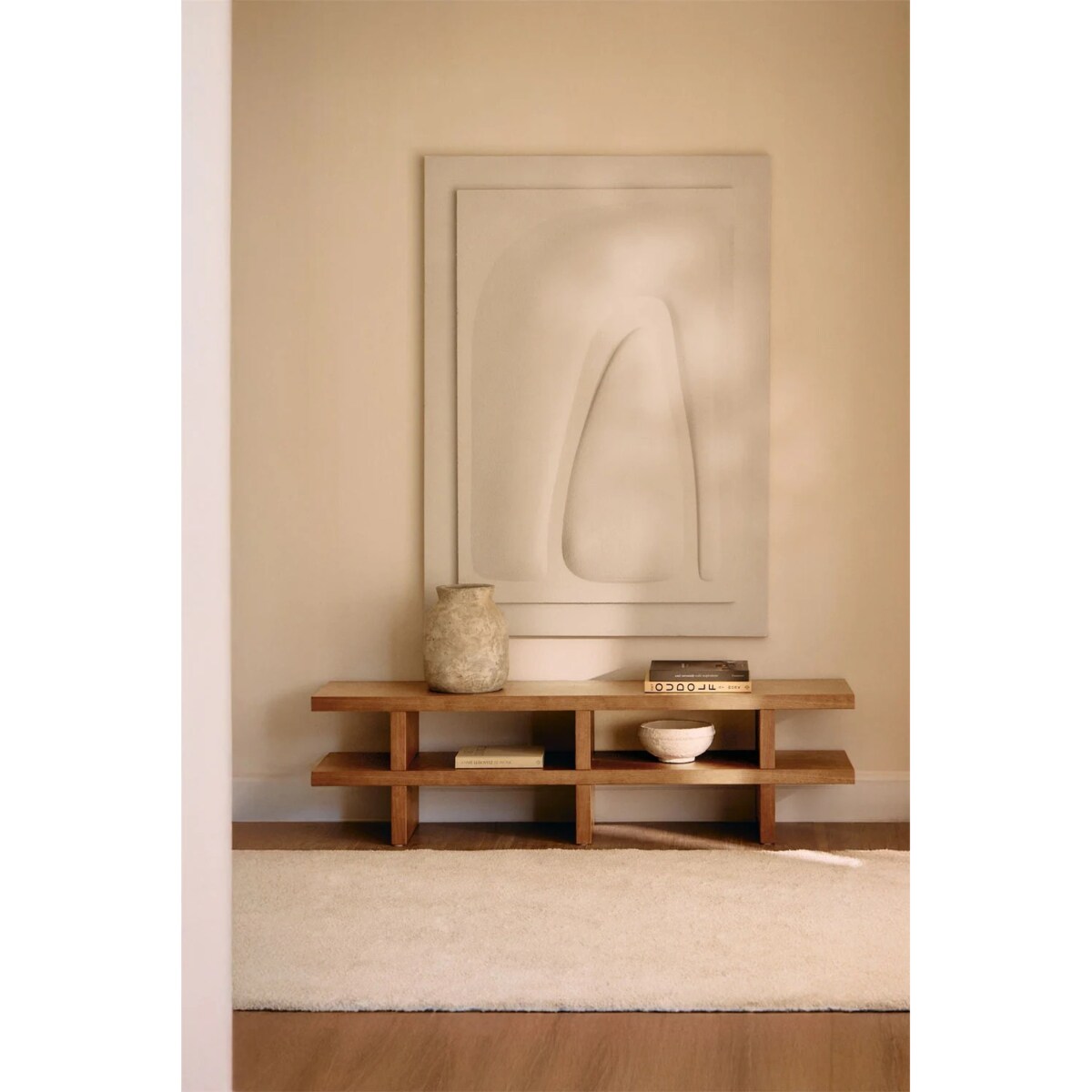 Szafka, komoda RTV Viviene 150x35 cm MDF, popielaty brąz