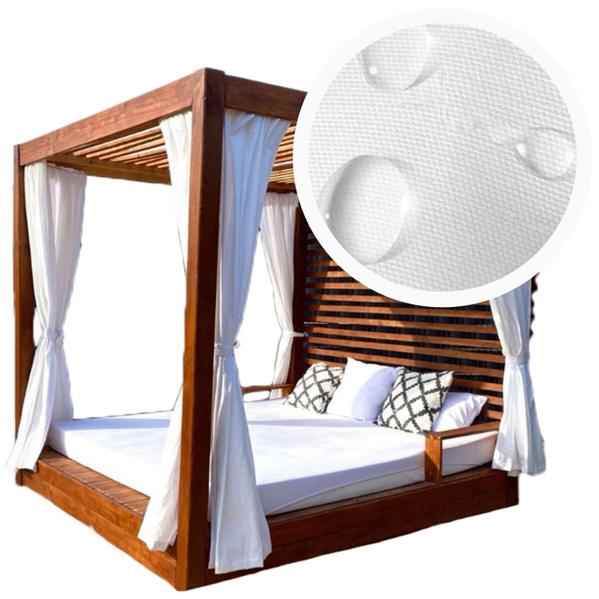 Zasłony na taras ogrodowe balkon beżowe 140x250 taśma tunel