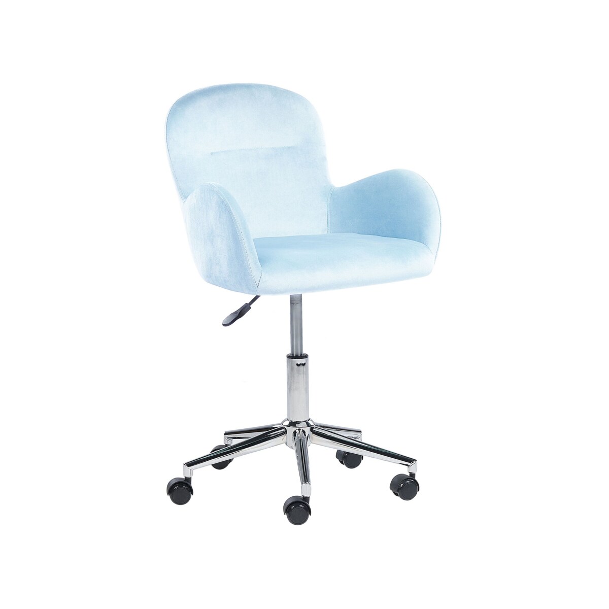 Krzesło biurowe regulowane welurowe jasnoniebieskie PRIDDY