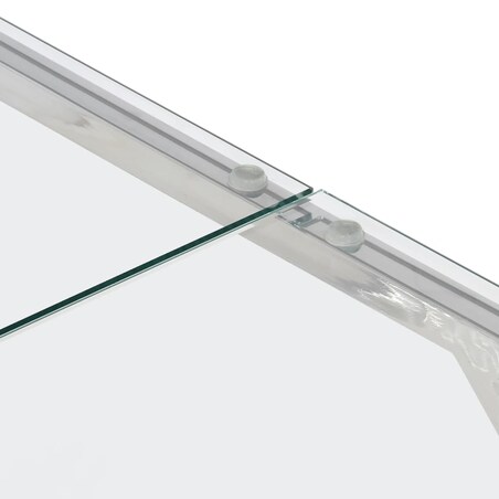 vidaXL Stolik kawowy, srebrny, stal nierdzewna i szkło hartowane