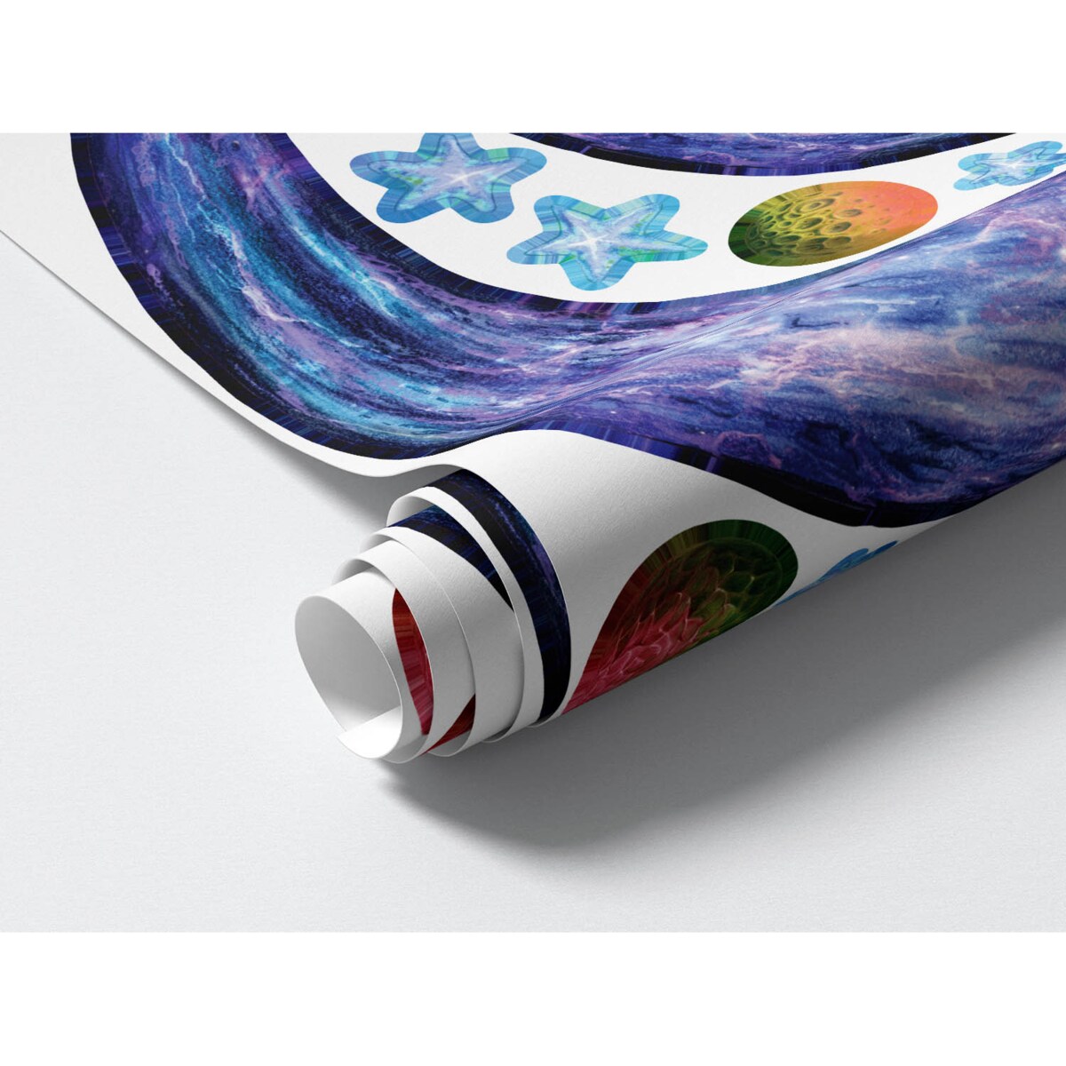 Zestaw naklejek na ścianę, Kolorowy kosmos, 100cm