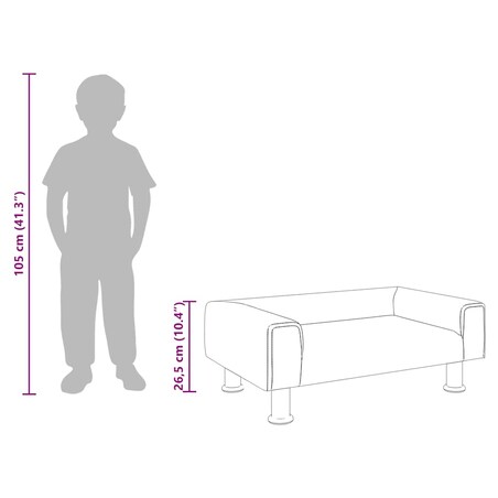 vidaXL Sofa dla dzieci, brązowa, 70x45x26,5 cm, aksamitna