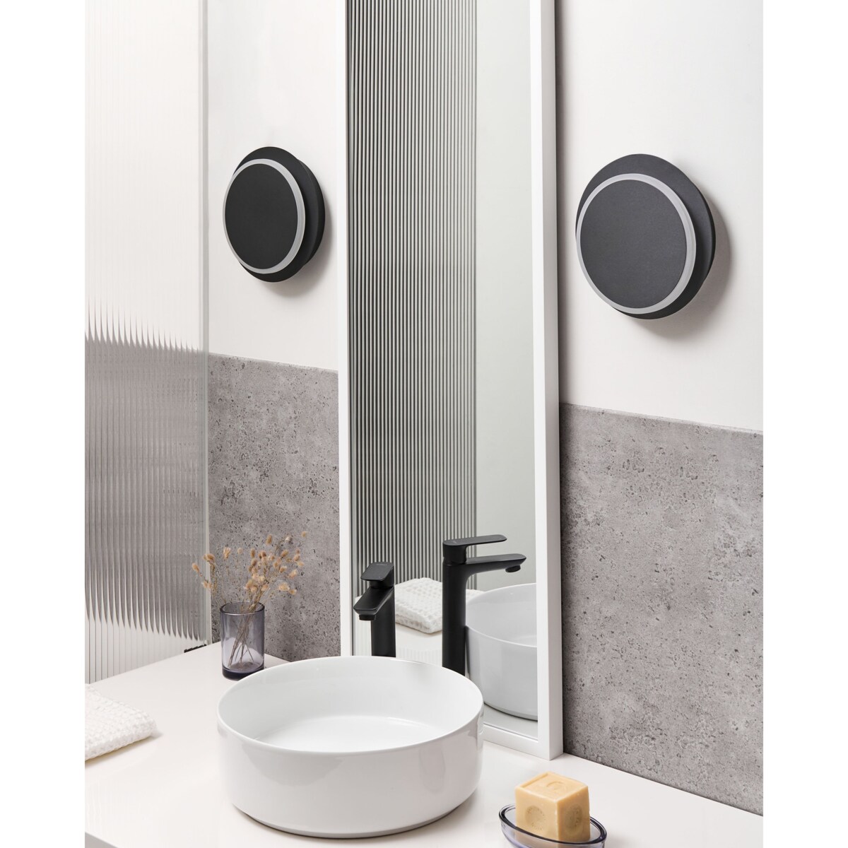 Zestaw 2 lamp ściennych SEMNON LED Metal Czarny