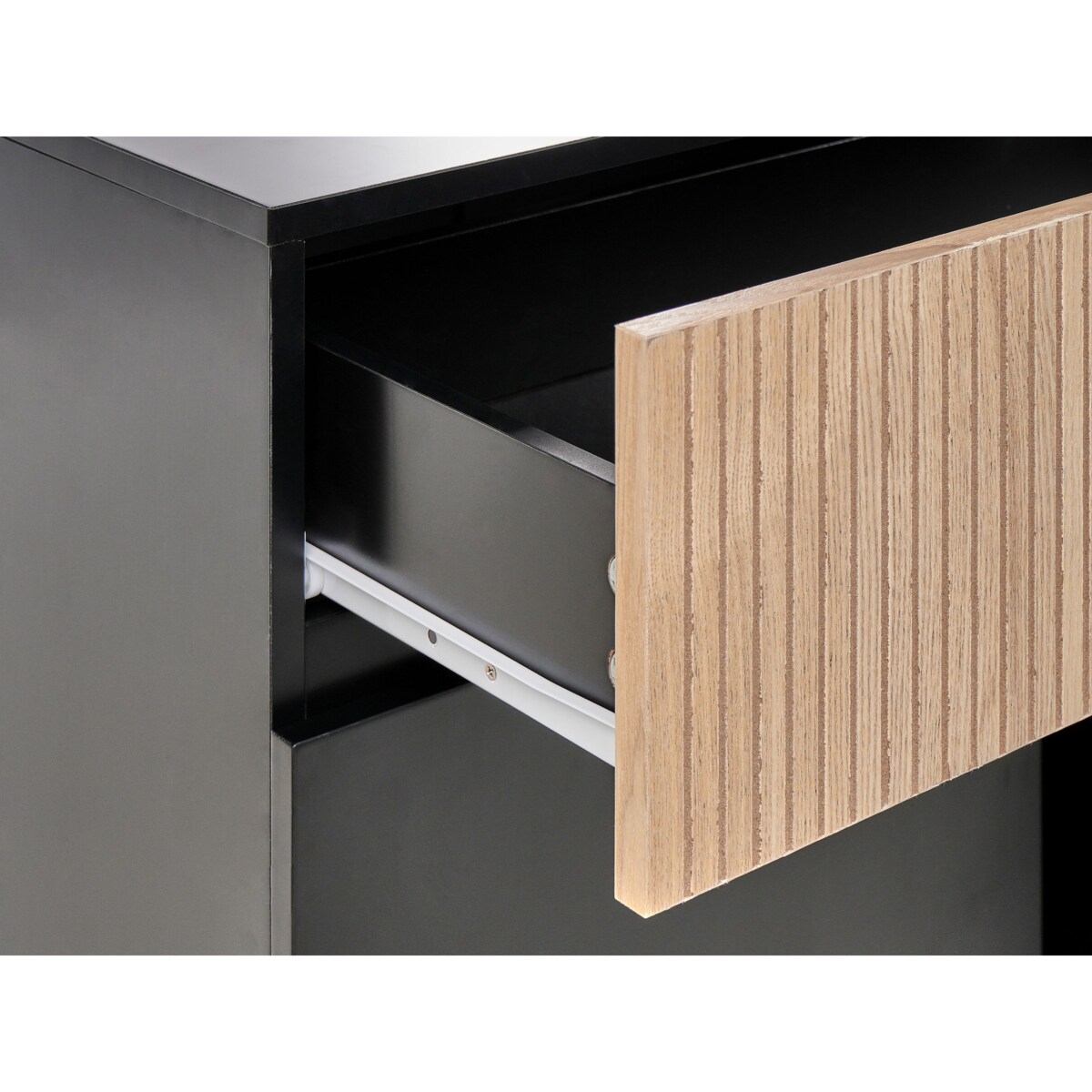 Szafka dwudrzwiowa czarny z brązowym BLYTHE