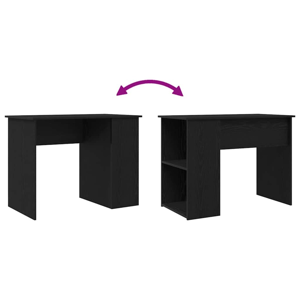 vidaXL Biurko, czarny dąb, 100x55x75 cm, materiał drewnopochodny