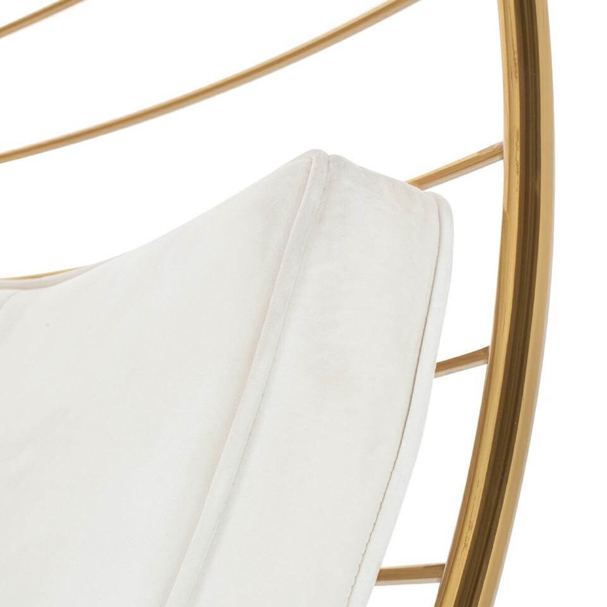 Kulisty fotel wiszący Gabbia PH5994-1 King Home na łańcuchu złoty beżowy