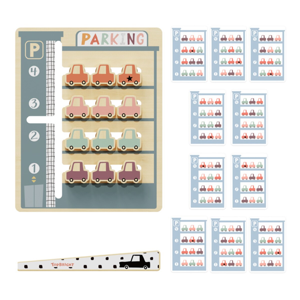 Parking - zabawka logiczna dla dzieci z kartami zadań 36 mies.+ Top Bright