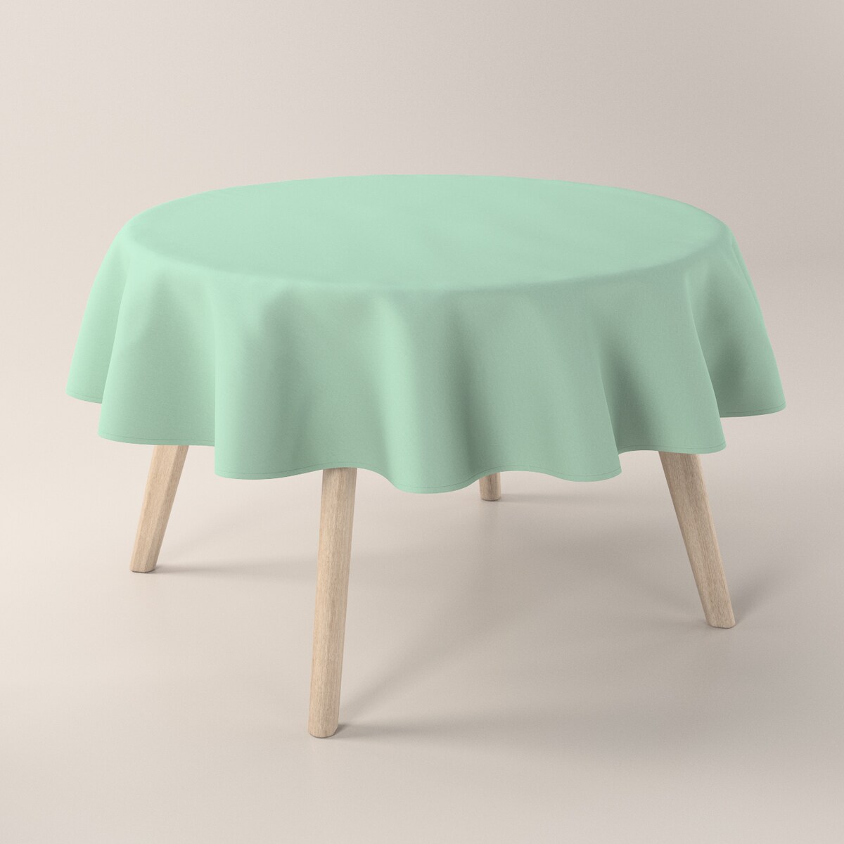 Obrus okrągły 130 x 130 cm zieleń eukaliptusa