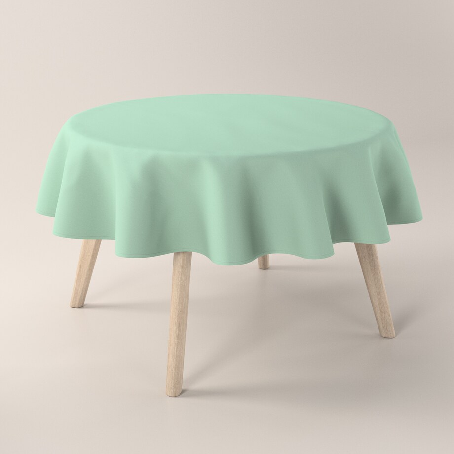 Obrus okrągły 130 x 130 cm zieleń eukaliptusa