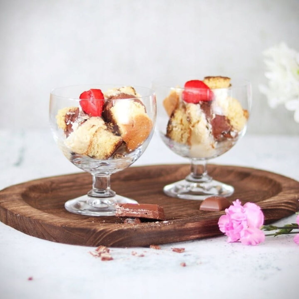 Pucharki Czarki na Lody Desery Szklane Krosno Tasting 6 szt Klasyczne Zestaw