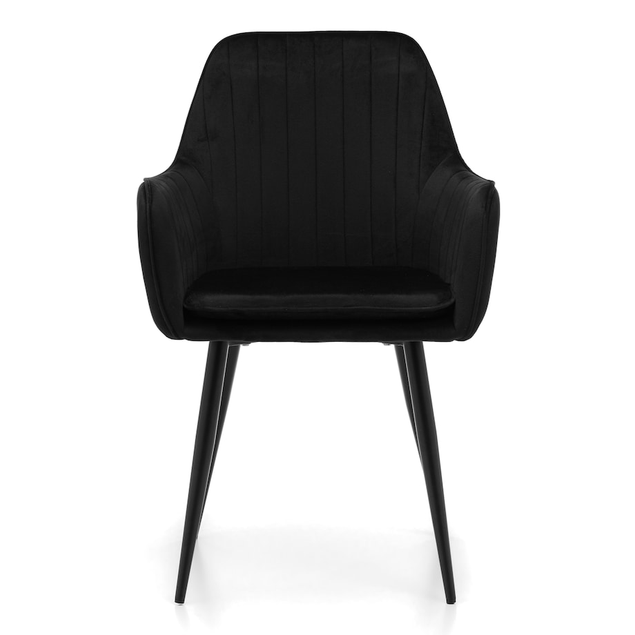 Krzesło tapicerowane EMILIA czarny welur salon jadalnia