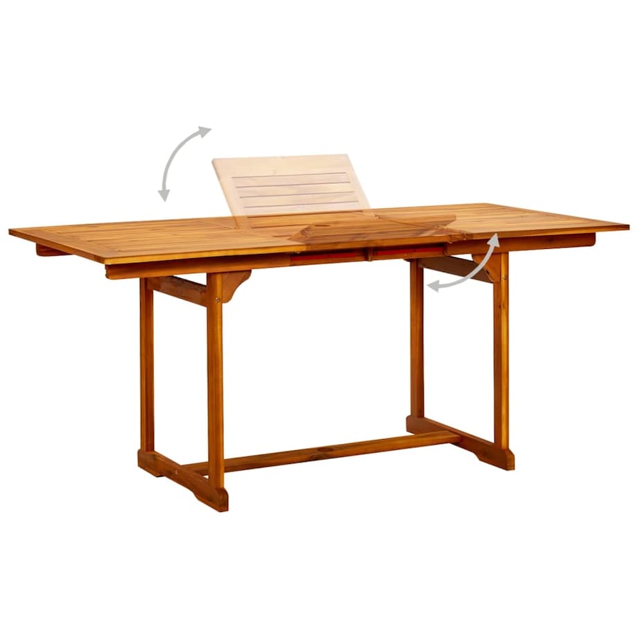 vidaXL Ogrodowy stół jadalniany, (120-170)x80x75 cm, drewno akacjowe