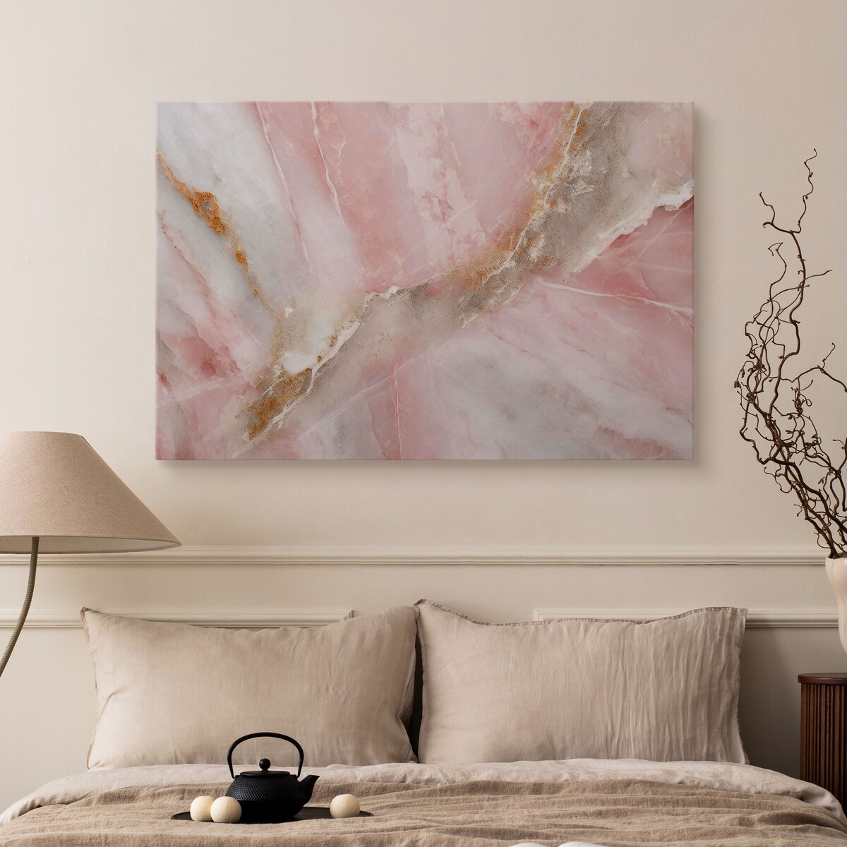 Obraz Różowy Marmur Abstrakcja Imitacja Kamienia 120x80cm