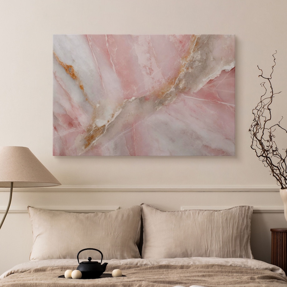 Obraz Różowy Marmur Abstrakcja Imitacja Kamienia 120x80cm