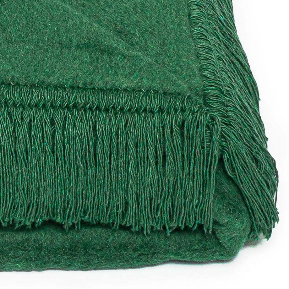 Koc bawełniany 150x200 kolor zieleń butelkowa