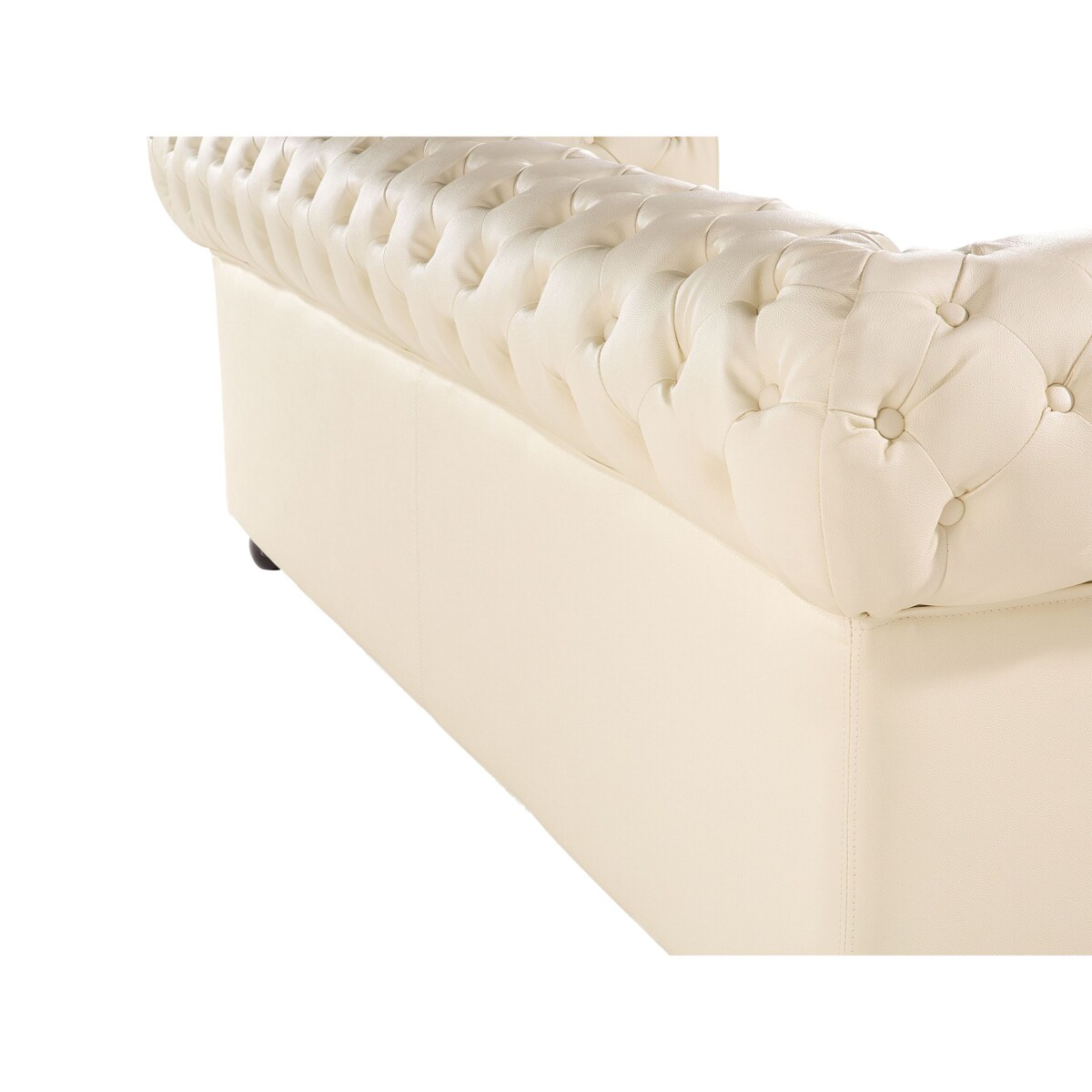 Sofa 3-osobowa skórzana kremowa CHESTERFIELD