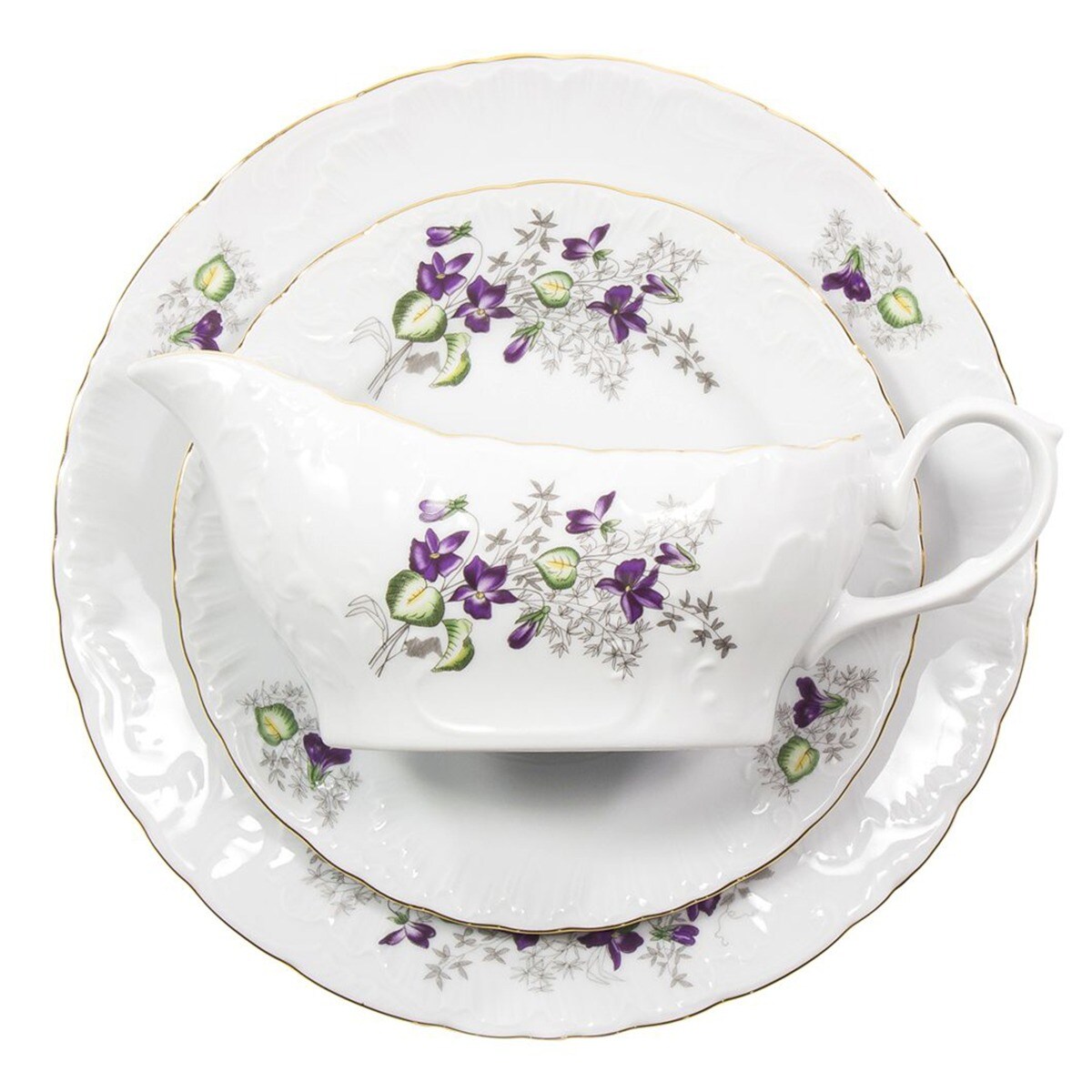 Serwis obiadowy dla 6 osób 25 el. Rococo Fiołki G559