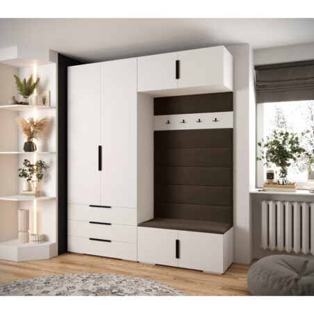 Garderoba do przedpokoju INOVA 1 Z12 biały+czarny+manila04