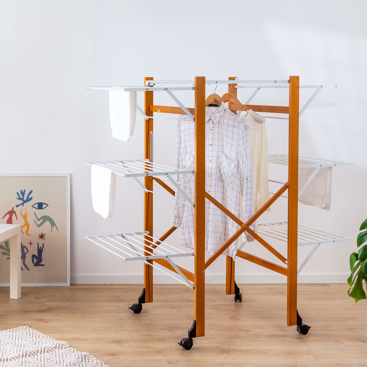 ARREDAMENTI AQUILONE Suszarka na pranie - 132 x 67 cm, Brązowy